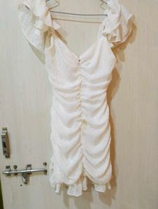 White Swiss Dot Mini Dress💓