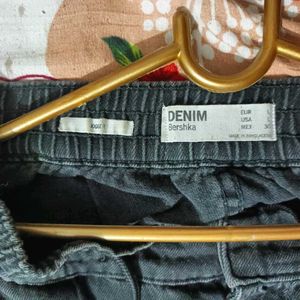 Black Denim Joggers