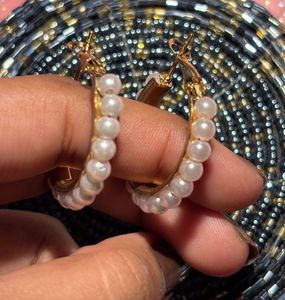 Pearl Hoop Earrings