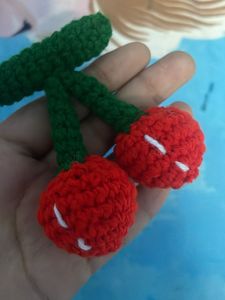 Crochet Cherry With Keychain