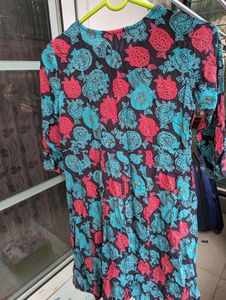 Floral Print Knee Length Dress