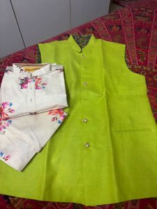 kurta pant set with jacket