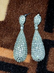 White Stone Grand Drop Earrings