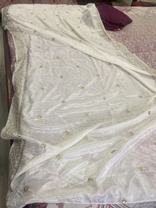partywear off white dupatta