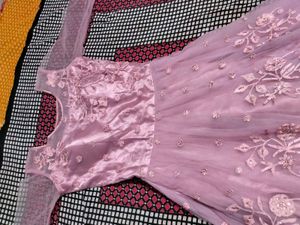 Elegant Pink Embroidered Gown