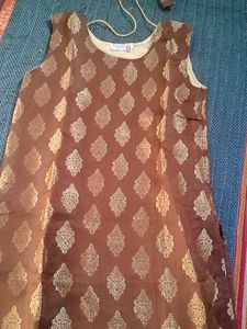 Elegant Brown &amp; Gold Salwar Suit