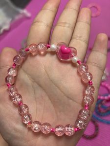 Pink Heart Beaded Bracelet