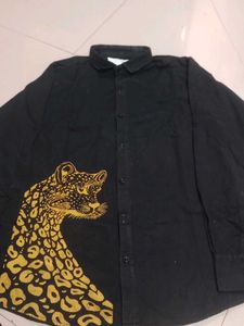 Black Panther Print Button-Down