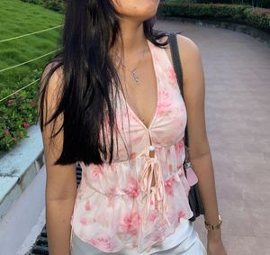 SAVANA Pink Halter Neck Top