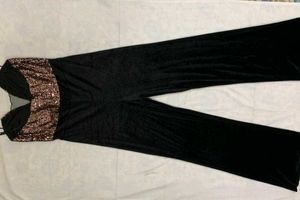 Sequin Top Velvet Jumpsuit