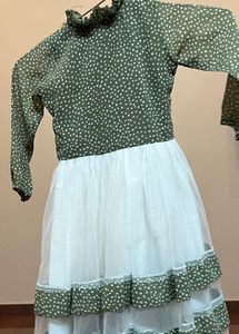 Girls Korean Dress/ Frock/gown Knee Length