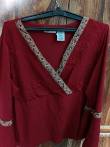 Maroon Cowboy Top