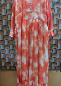 Orange Tie-Dye Maxi Dress