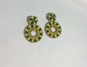 Green &amp; Gold Earrings