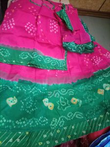 New Unused Chiffon Rajputani Bandhani Poshak