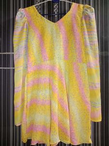 Pastel Print Long Sleeve Dress