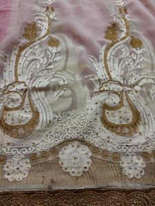 Pink Mirror Work saree