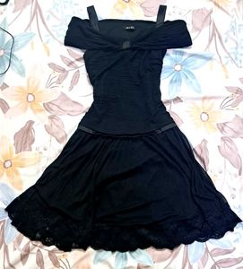 Black off shoulder prom dress