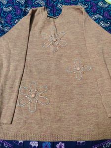 Badami Color Long Sweater For Girls