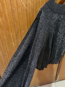 Sparkly Silver Knit Top