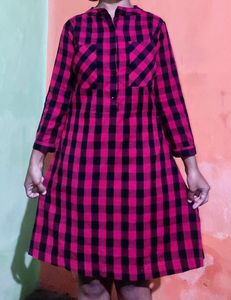 Checkered Frock For Women❤🖤