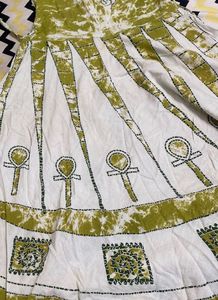 Green &amp; White Dress