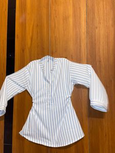 Striped Oversize Shirt Cum Top