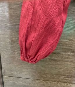 Red Long Sleeve Padded Top