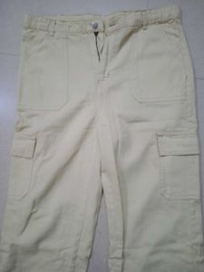 Beige Cargo Jeans