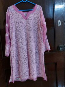 Pink Chikankari Kurta