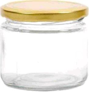 Glass Jars with Gold Lids (Set of 2)
