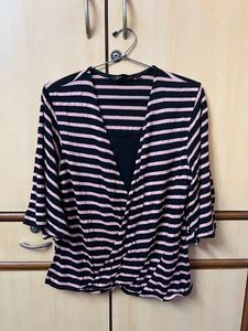Black And Mustard Colour Casual Top