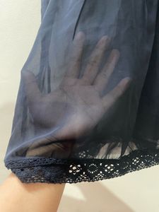 Black Sheer Lace Trim Top