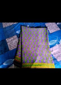 💜✨Elegant Purple Printed Saree🌟