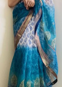 Zaree Border Printed Saree