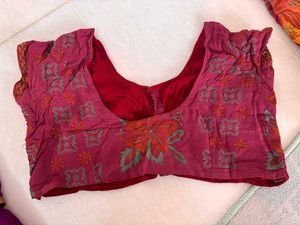 Floral Embroidered Ombre Saree With Blouse