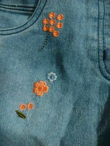 Embroidered Denim Kids Pants Combo
