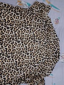 Leopard Print Button-Down Top