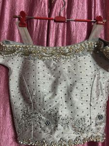 Elegant silver Lehenga Choli Set