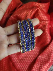 Blue &amp; Gold Bangles (Set of 4)