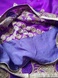Onion Magenta Embroidery Party Wear Gorgette saree