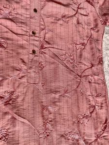 Rose Dress with Floral Embroidery
