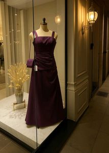 Elegant Aubergine Evening Gown