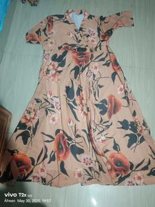 Flower Print Wrap Maxi Dress