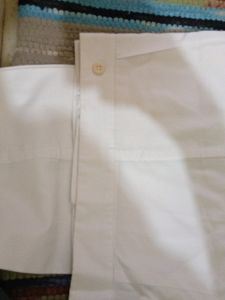 White Mens Long Kurta Set With Lengha
