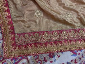 Pink &amp; Gold Embroidered Lehenga Saare