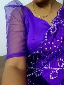Purple Bandhani Saree