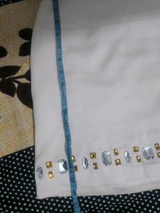 White Embellished Mini Skirt