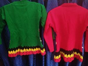 🎊Offer💥Woollen Kurti, COMBO OF 2 (RED &amp; GREEN)