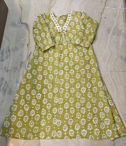 Green Printed Kurta Set